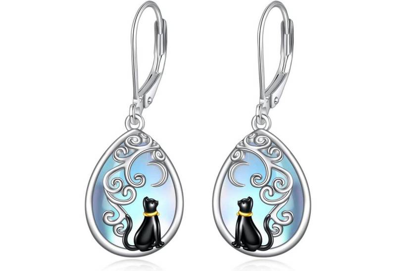 LuxusKollektion Ohrring und Ketten Set Keltisch Mond Ohrringe Sterling Silber Geschenke Mädchen Moonstone von LuxusKollektion