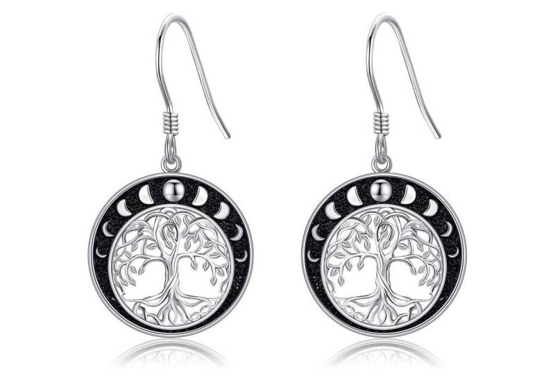 LuxusKollektion Ohrring und Ketten Set Lebensbaum Ohrringe Sterling Silber keltischen Knoten Mond Dangle von LuxusKollektion