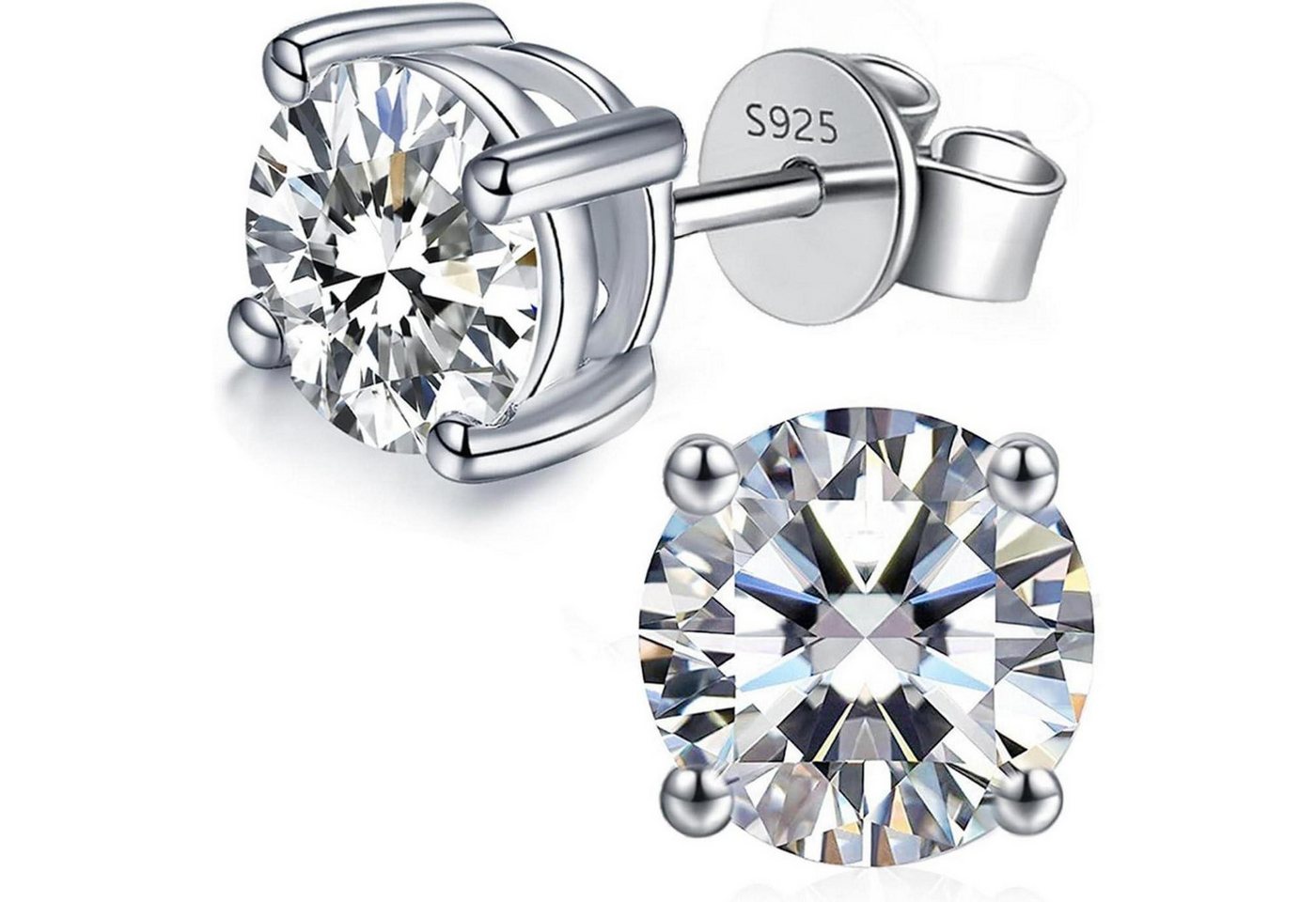 LuxusKollektion Ohrring und Ketten Set Moissanit Ohrringe 925 Silber 14K Gold Plattiert VVS1 D Brillant 2 von LuxusKollektion