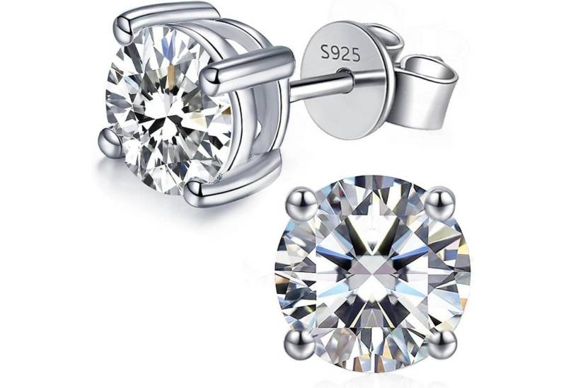 LuxusKollektion Ohrring und Ketten Set Moissanit Ohrringe 925 Silber 14K Gold Plattiert VVS1 D Brillant 2 von LuxusKollektion