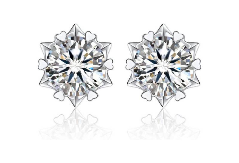 LuxusKollektion Ohrring und Ketten Set Moissanite Ohrringe Silber 925 1-4 Karat Ohrstecker Diamant von LuxusKollektion