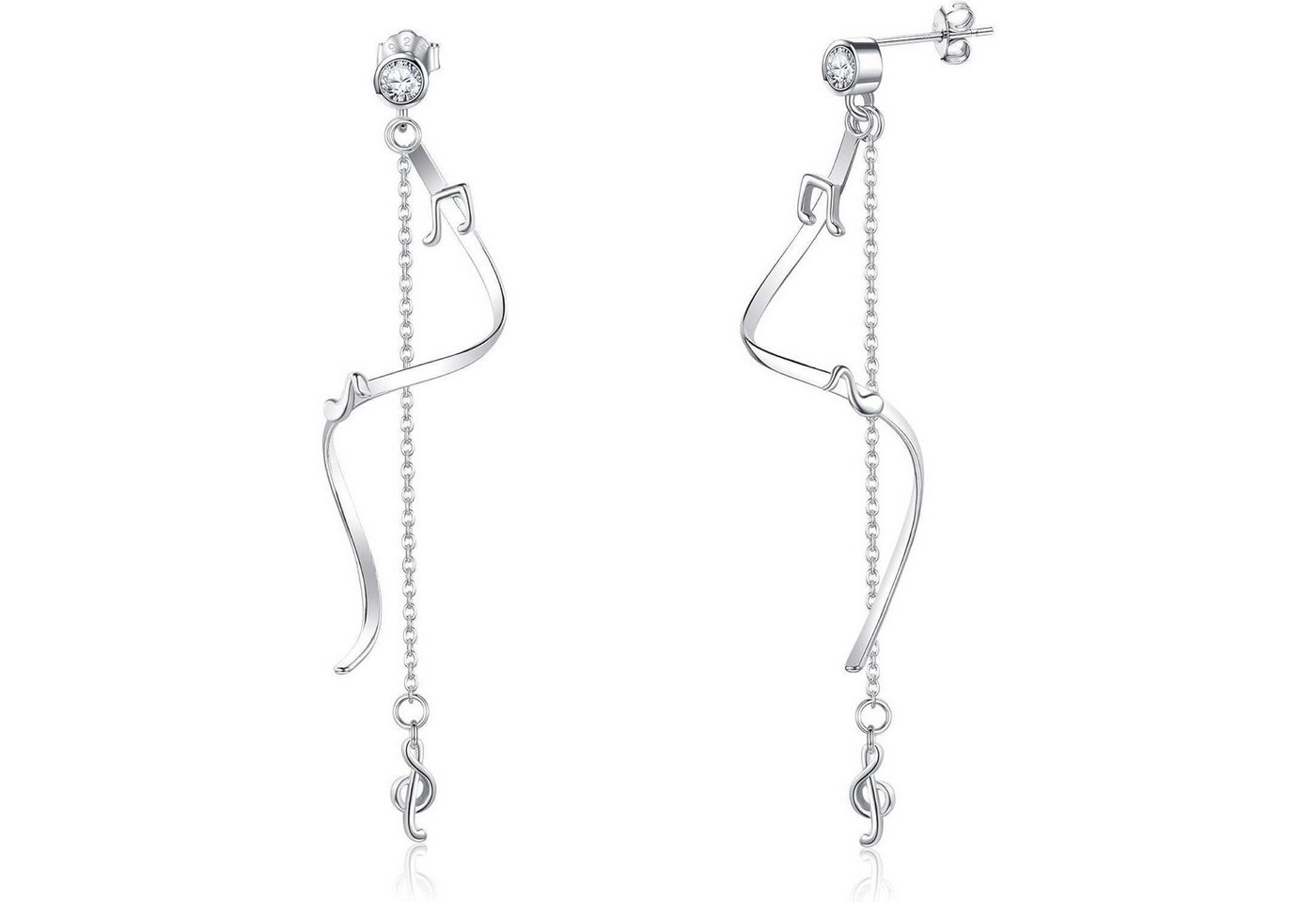 LuxusKollektion Ohrring und Ketten Set Musiknote Ohrringe Sterlingsilber Tropfen Spiral Ohrhänger von LuxusKollektion
