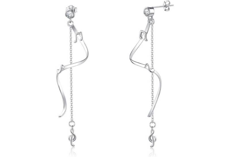 LuxusKollektion Ohrring und Ketten Set Musiknote Ohrringe Sterlingsilber Tropfen Spiral Ohrhänger von LuxusKollektion