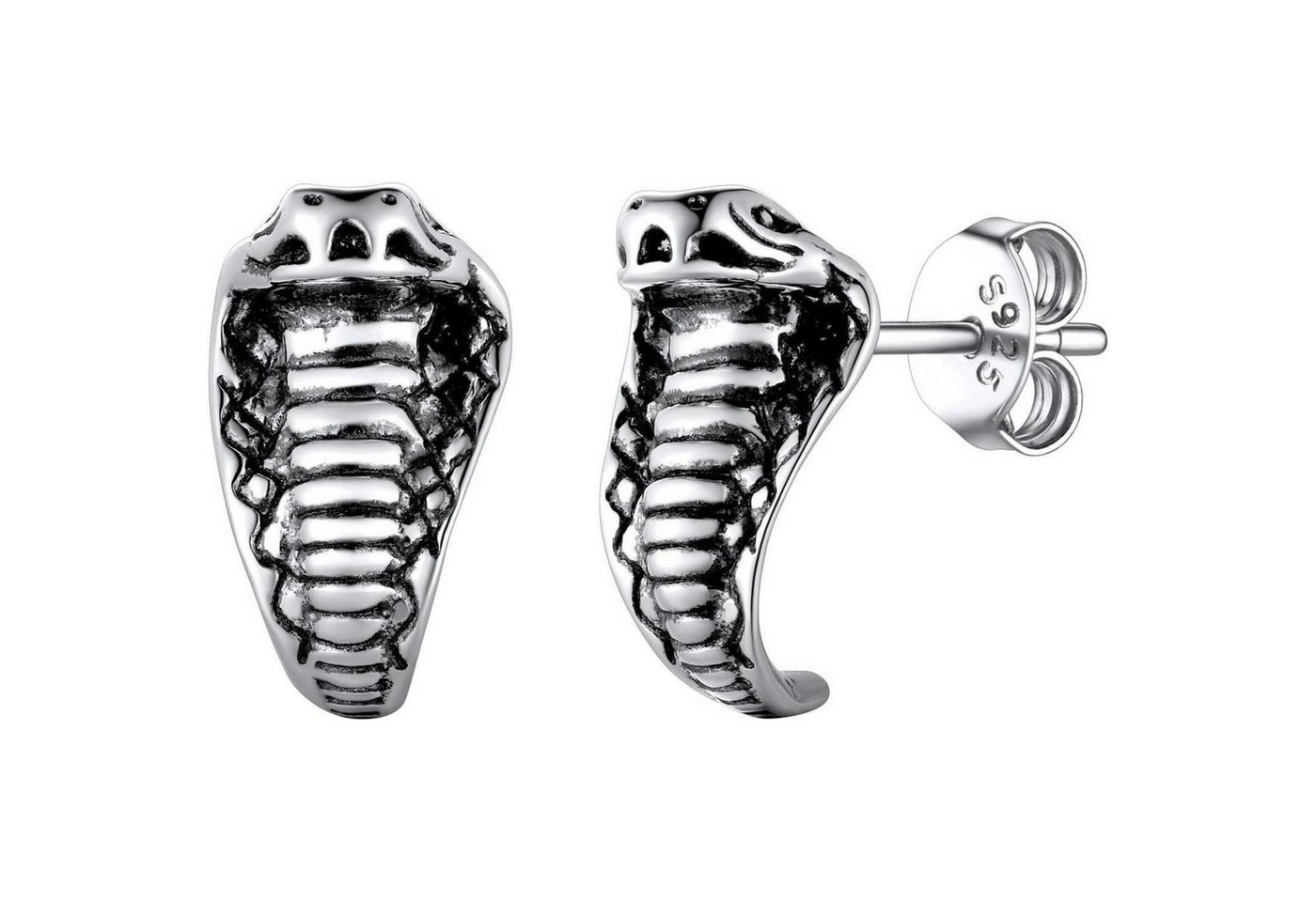 LuxusKollektion Ohrring und Ketten Set Ohrringe 925 Silber Damen Herren Creolen Punk Totenkopf Ohrstecker von LuxusKollektion