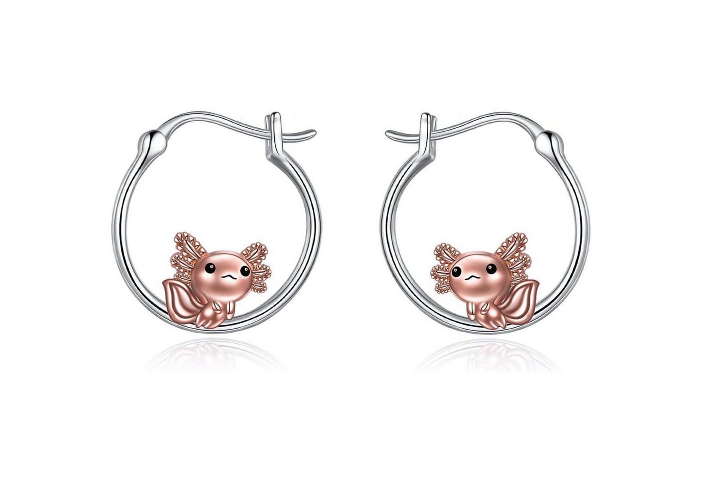 LuxusKollektion Ohrring und Ketten Set Ohrringe 925 Silber Hypoallergen Tierschmuck Damen Mädchen Axolotl von LuxusKollektion