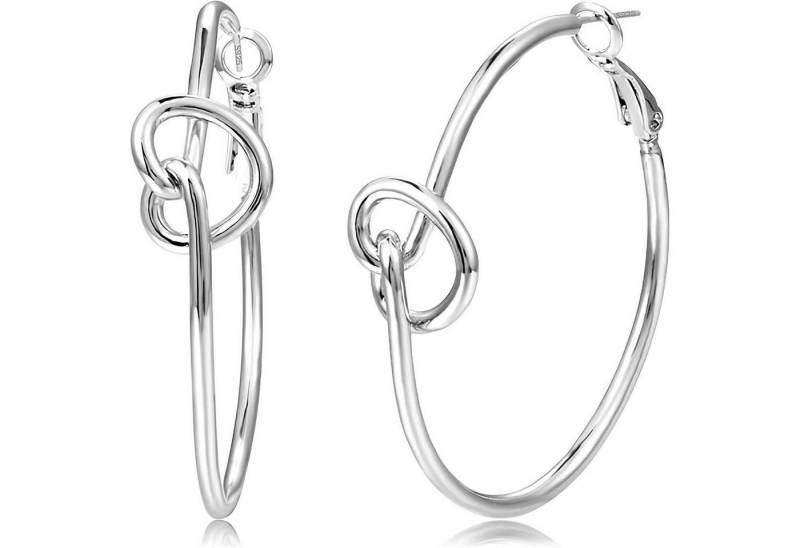 LuxusKollektion Ohrring und Ketten Set Ohrringe 925 Sterling Silber Creolen Hypoallergen Damen Herz - 60mm von LuxusKollektion
