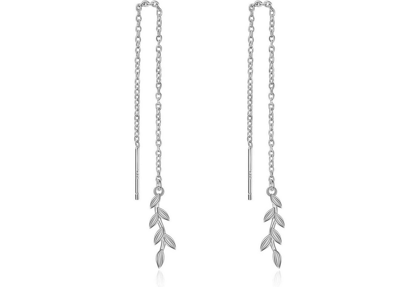 LuxusKollektion Ohrring und Ketten Set Ohrringe 925 Sterling Silber Fädler Quaste Tropfen Blätter von LuxusKollektion