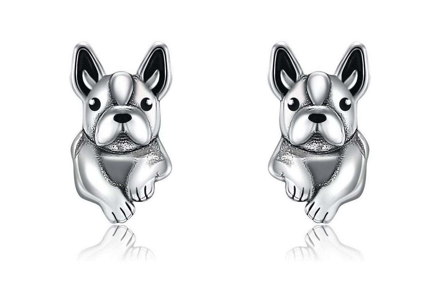 LuxusKollektion Ohrring und Ketten Set Ohrringe Ohrstecker Sterling Silber Wolfskopf Blumen Frauen Hund von LuxusKollektion