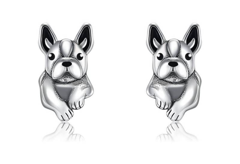LuxusKollektion Ohrring und Ketten Set Ohrringe Ohrstecker Sterling Silber Wolfskopf Blumen Frauen Hund von LuxusKollektion