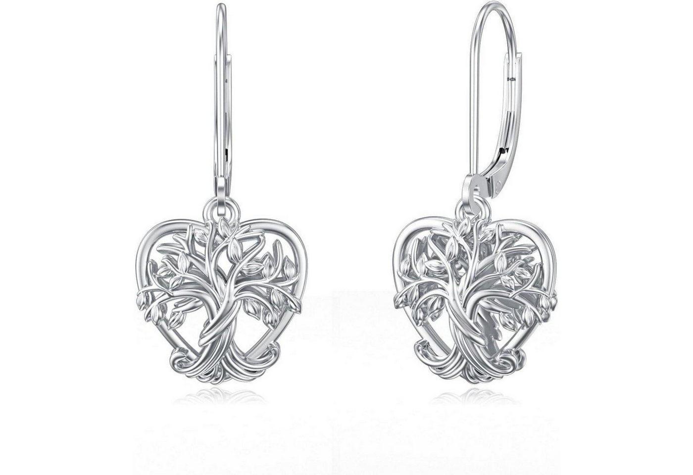 LuxusKollektion Ohrring und Ketten Set Ohrringe Pilz 925 Sterling Silber Dangle Heart Frauen Baum des Lebens von LuxusKollektion