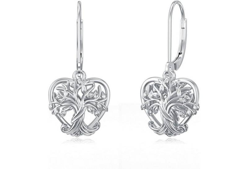 LuxusKollektion Ohrring und Ketten Set Ohrringe Pilz 925 Sterling Silber Dangle Heart Frauen Baum des Lebens von LuxusKollektion