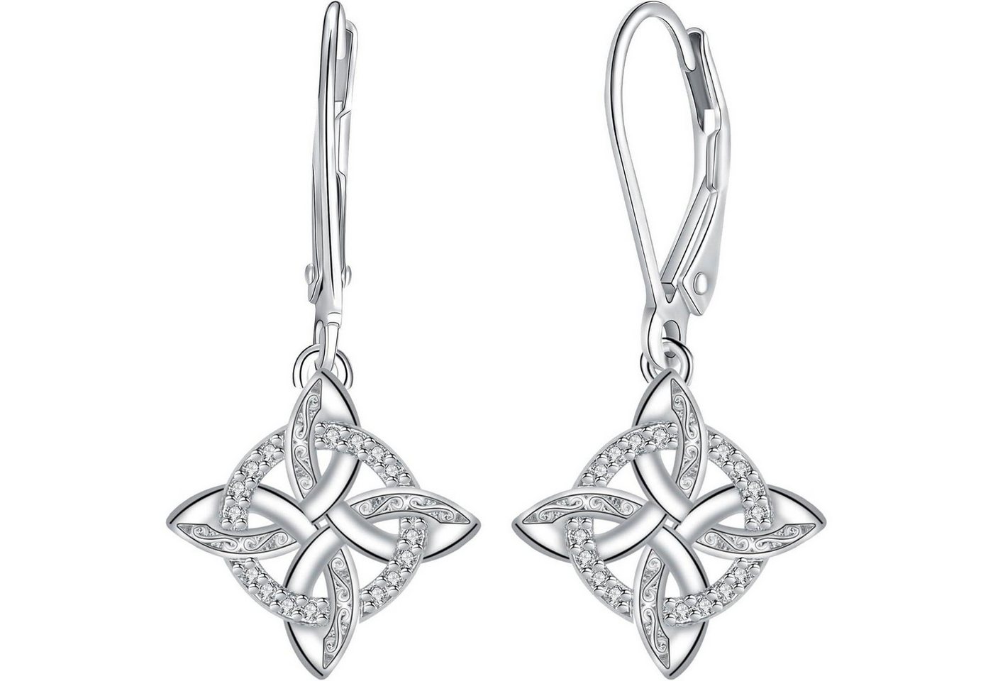 LuxusKollektion Ohrring und Ketten Set Ohrringe Silber 925 Hängend Lang Geschenk Mama Ehefrau Keltisches von LuxusKollektion