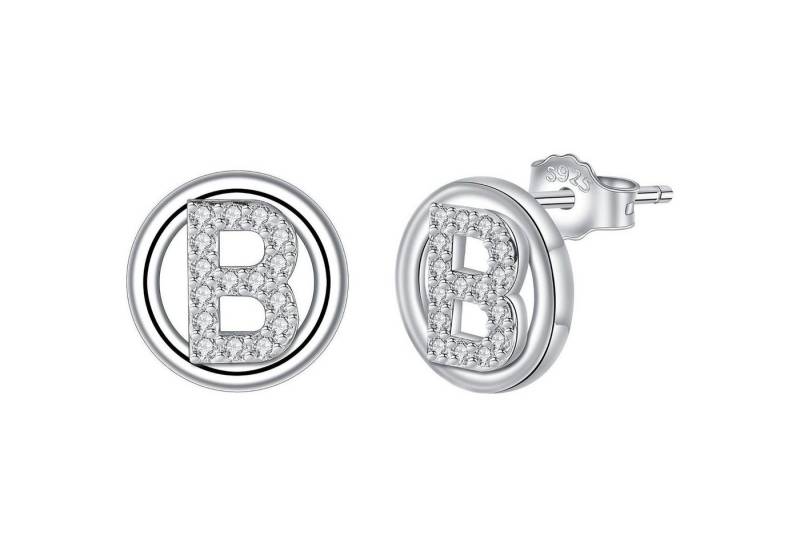 LuxusKollektion Ohrring und Ketten Set Ohrringe Silber 925 Initiale Buchstaben Damen Geschenk Silber-2 von LuxusKollektion