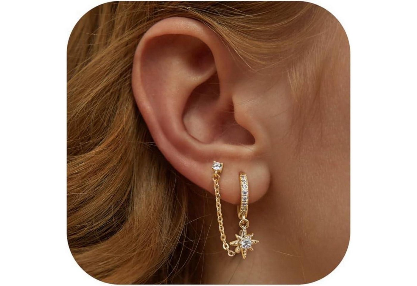 LuxusKollektion Ohrring und Ketten Set Ohrringe Silber 925 Vergoldet Creolen Gold Tropfenohrringe Ohrstecker von LuxusKollektion