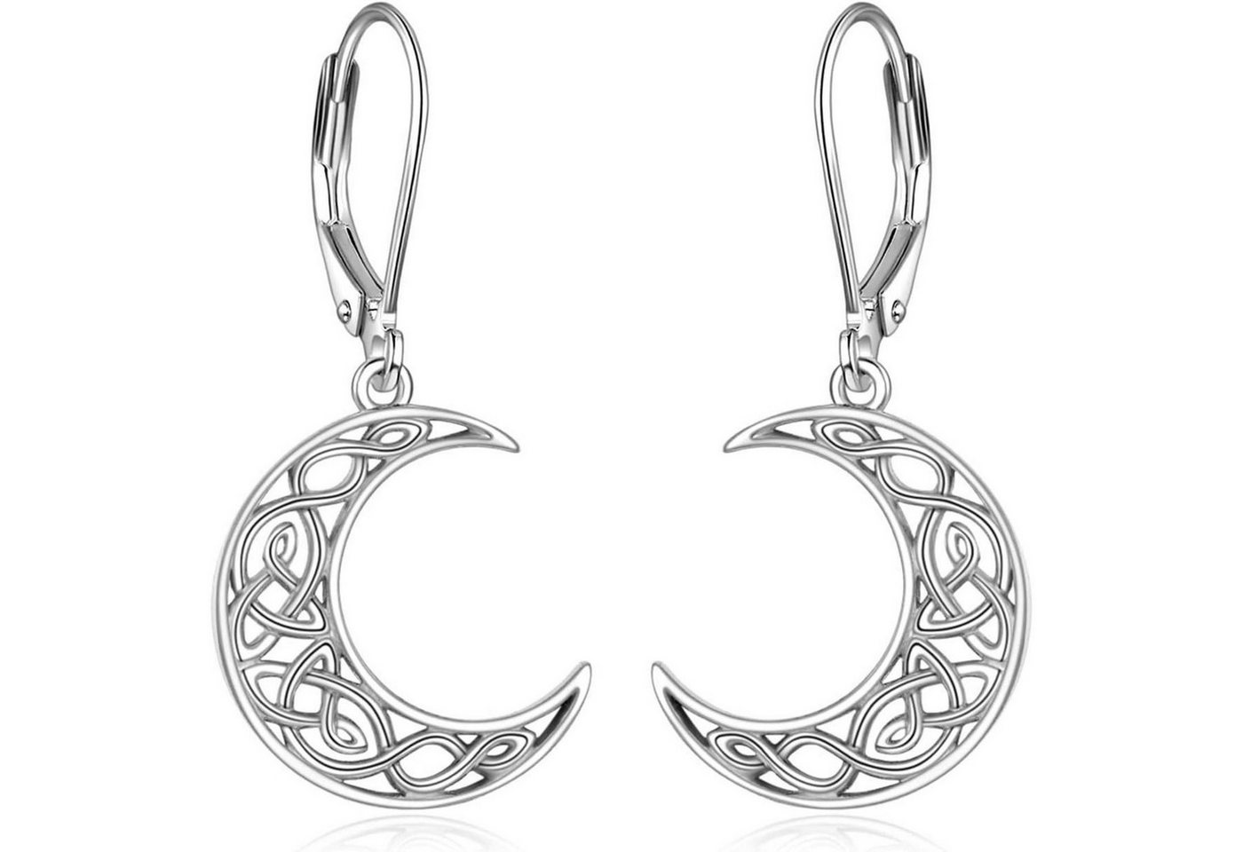 LuxusKollektion Ohrring und Ketten Set Ohrringe hängend keltisch Sterlingsilber Damen Mädchen Mond von LuxusKollektion