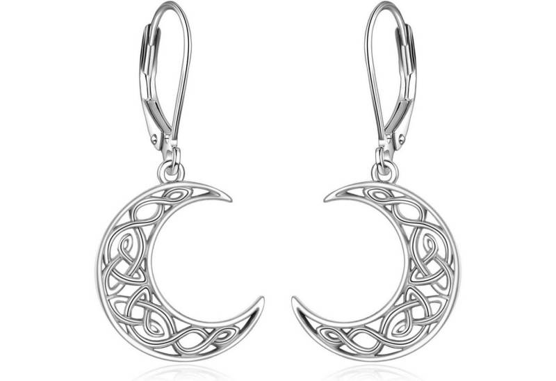 LuxusKollektion Ohrring und Ketten Set Ohrringe hängend keltisch Sterlingsilber Damen Mädchen Mond von LuxusKollektion