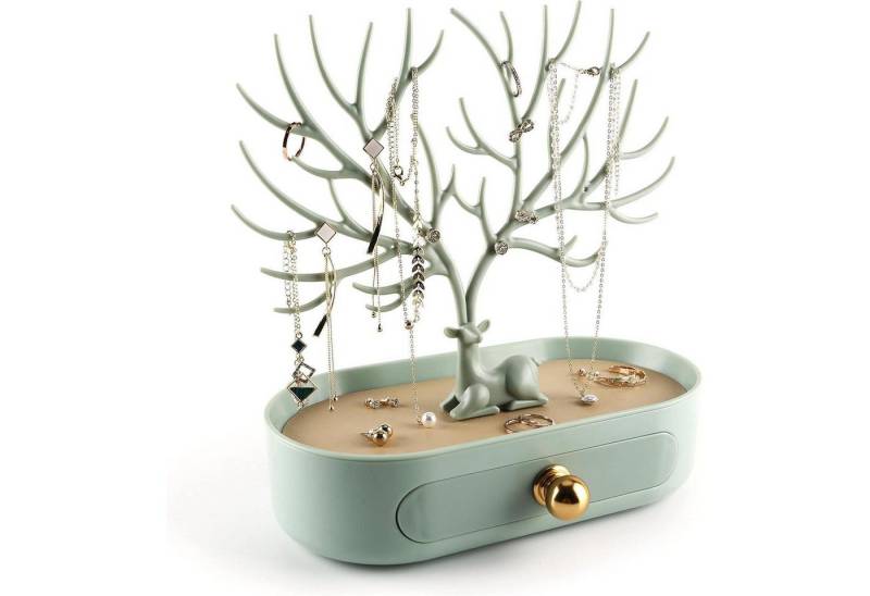 LuxusKollektion Ohrring und Ketten Set Schmuckgewand Hirsch Geweih Aufbewahrung 24,5 x 12 x 21 cm von LuxusKollektion