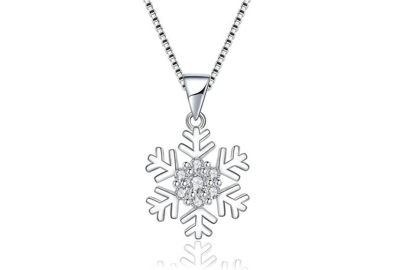 LuxusKollektion Ohrring und Ketten Set Schmuckset Damen 925 Silber Schneeflocke Kette Halskette Silber von LuxusKollektion