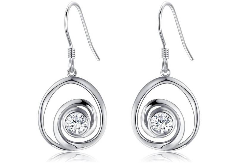 LuxusKollektion Ohrring und Ketten Set Spirale Ohrringe 925 Sterling Silber Zirkonia Tropfen Mädchen Schmuck von LuxusKollektion