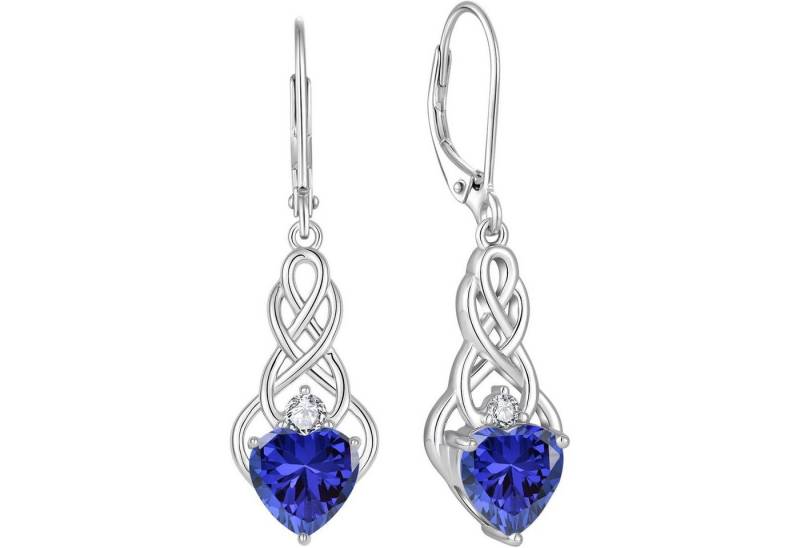 LuxusKollektion Ohrring und Ketten Set Unendlichkeit Keltischer Knoten Ohrringe 925 Silber Hängend von LuxusKollektion