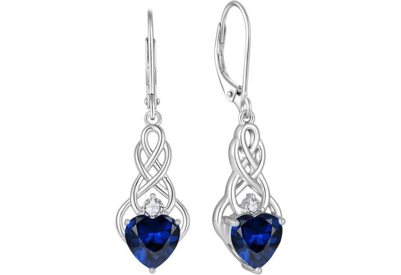 LuxusKollektion Ohrring und Ketten Set Unendlichkeit Keltischer Knoten Ohrringe Sterling Silber Hängend von LuxusKollektion