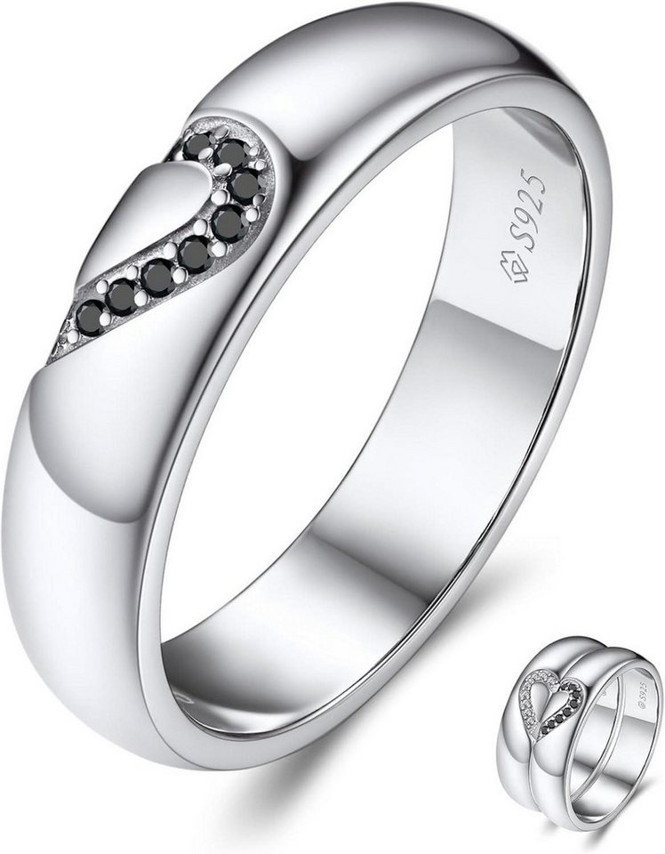 LuxusKollektion Partnerring Partnerring Moissanit Ehering 925 Silber Geschenk Valentinstag von LuxusKollektion