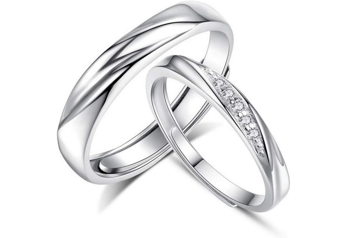 LuxusKollektion Partnerring Trauringe Damen Herren 925 Silber Silber - Damen & Herren Ringe von LuxusKollektion