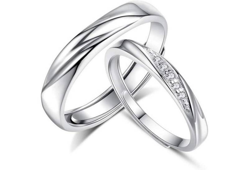 LuxusKollektion Partnerring Trauringe Damen Herren 925 Silber Silber - Damen & Herren Ringe von LuxusKollektion