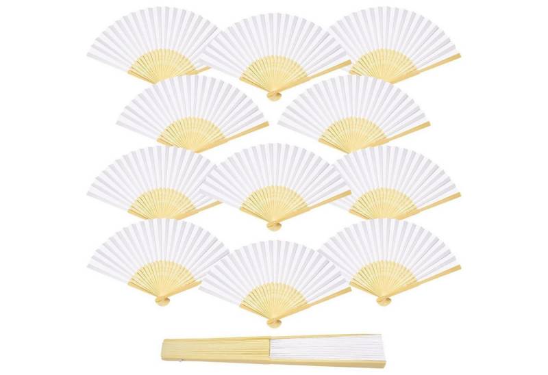LuxusKollektion Patches 12er Pack Weiße Faltfächer Hochzeit DIY Party Deko Bankett Fecher von LuxusKollektion
