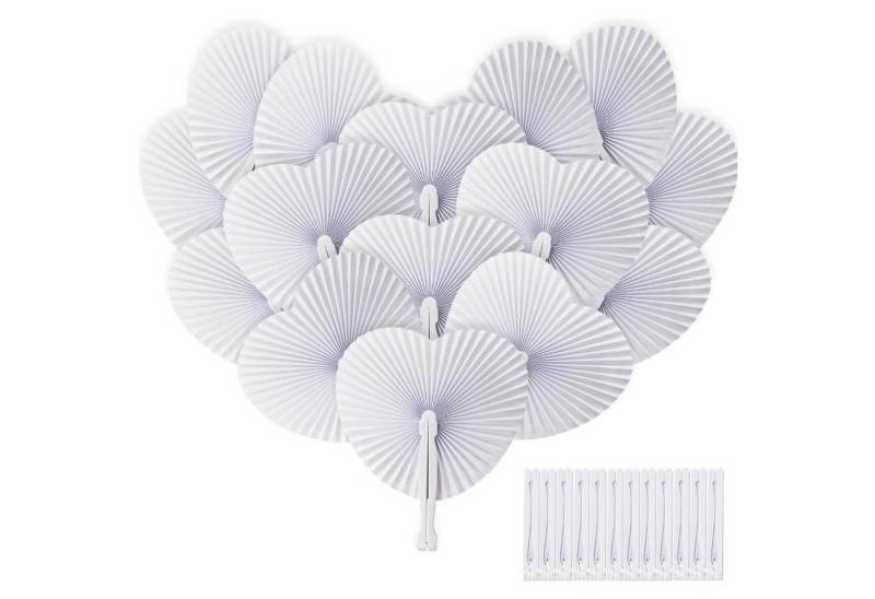 LuxusKollektion Patches 24er Pack Weiße Handfächer Hochzeit Deko Party Wedding von LuxusKollektion