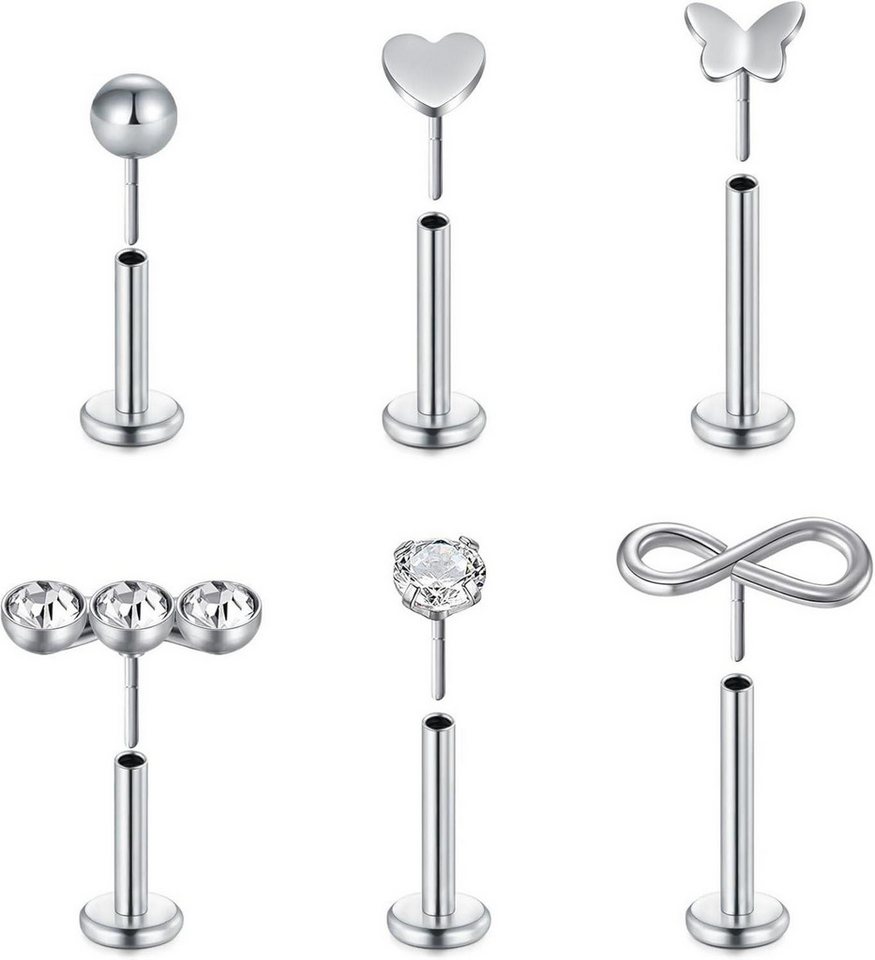 Briana Williams Piercing-Implantat Push In Lippenpiercing Labret Stecker 1.2mm Edelstahl 6stk +5 Briana Williams Piercing-Implantat Push In Lippenpiercing Labret Stecker 1.2mm Edelstahl 6stk +5 von Briana Williams