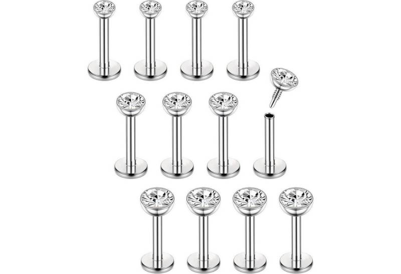 Chriscoco Piercing-Set 16G 12Pcs Helix Piercings Chirurgenstahl Nasen Tragus Lippen Piercings von Chriscoco