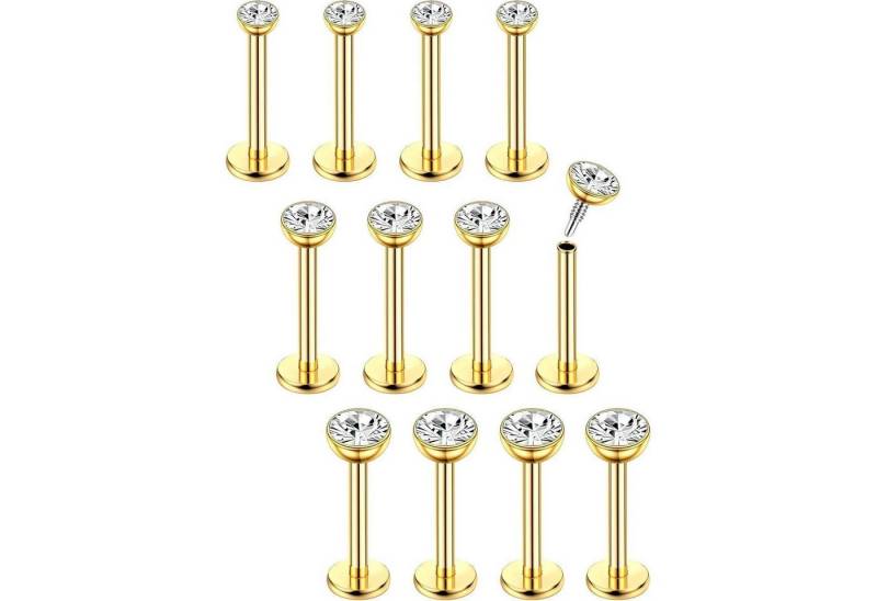 Chriscoco Piercing-Set 16G 12Pcs Helix Piercings Chirurgenstahl Ohr Nasen Tragus Lippen von Chriscoco
