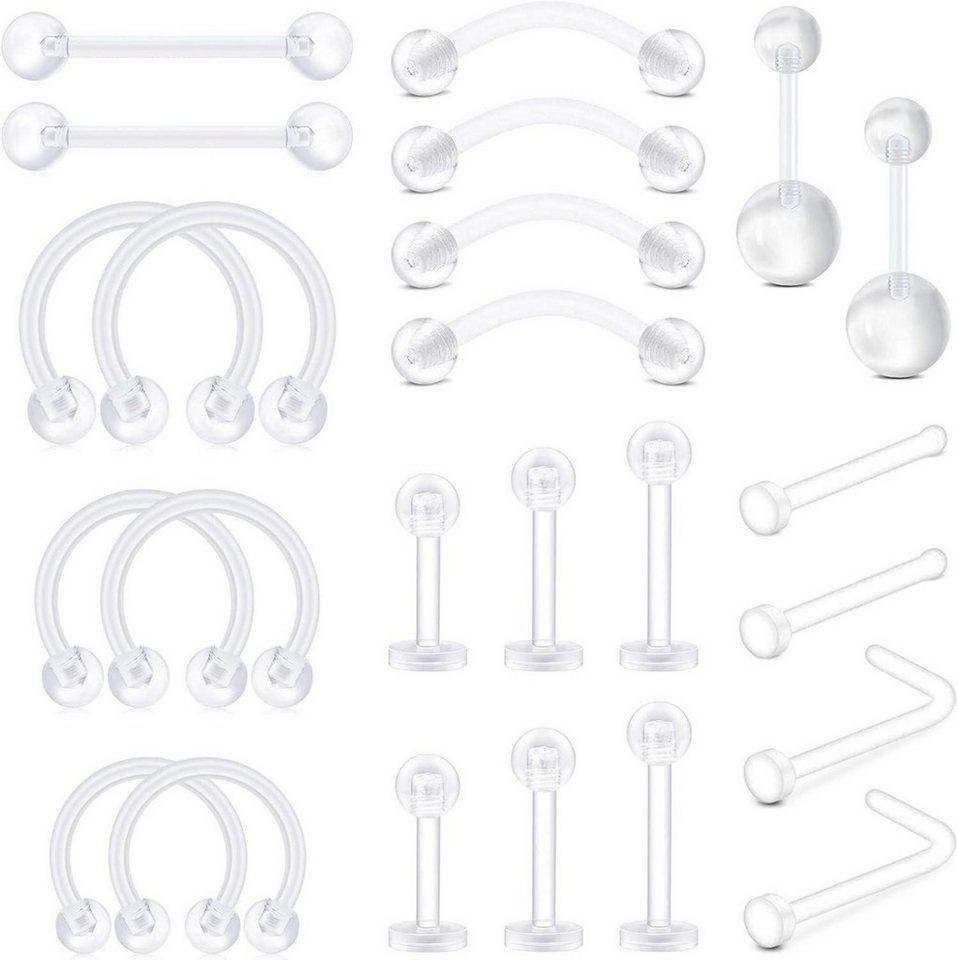 D.Bella Piercing-Set 16G 18G Klar Flexible Piercing Retainers Set Hufeisen Labret Nabel D.Bella Piercing-Set 16G 18G Klar Flexible Piercing Retainers Set Hufeisen Labret Nabel von D.Bella