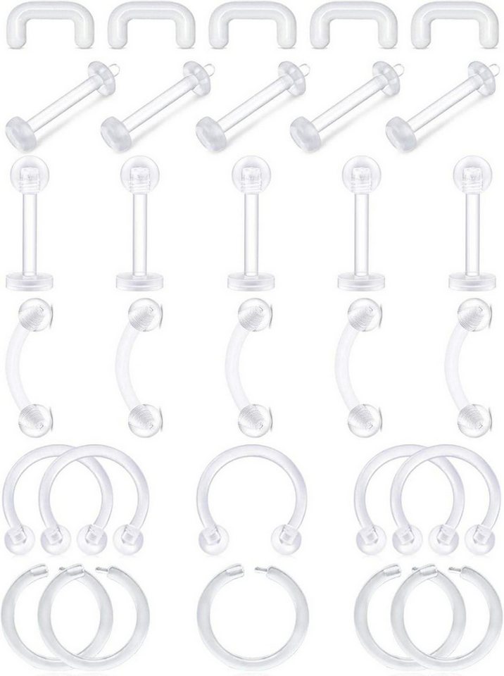 D.Bella Piercing-Set 16G 18G Klar Piercing Retainers Cartilage Helix Rook Tragus Ohrring von D.Bella