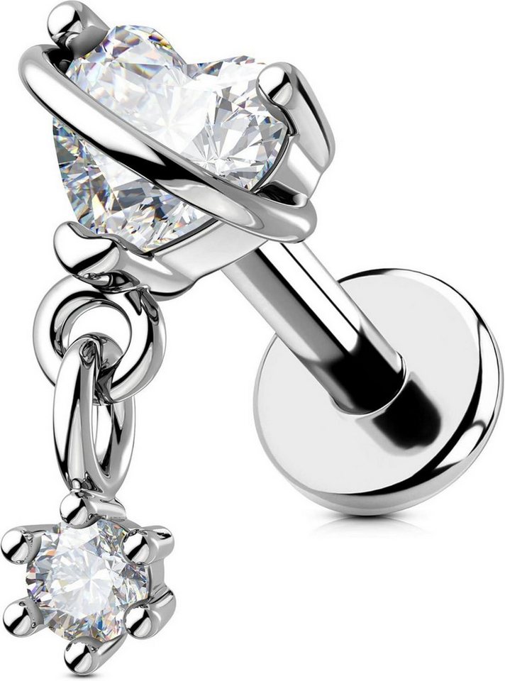 OUFER Piercing-Set 16G Dangle Helix Piercing Herz CZ 6 mm Helix Ohrpiercing Tragus OUFER Piercing-Set 16G Dangle Helix Piercing Herz CZ 6 mm Helix Ohrpiercing Tragus von OUFER