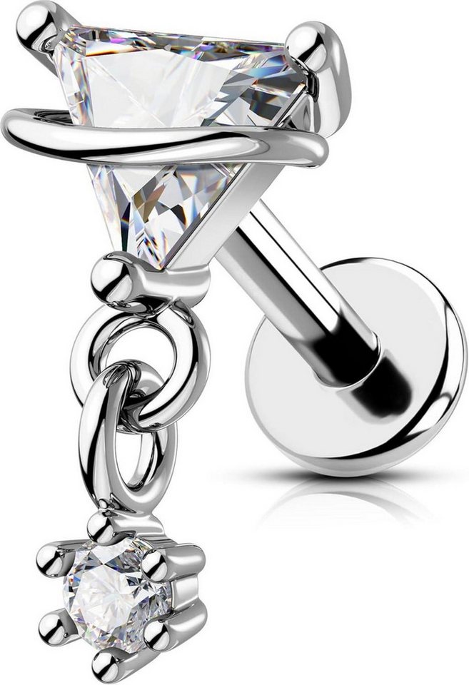 OUFER Piercing-Set 16G Dangle Helix Piercing Innengewinde 316L Knorpel Ohr Herz Triangel OUFER Piercing-Set 16G Dangle Helix Piercing Innengewinde 316L Knorpel Ohr Herz Triangel von OUFER