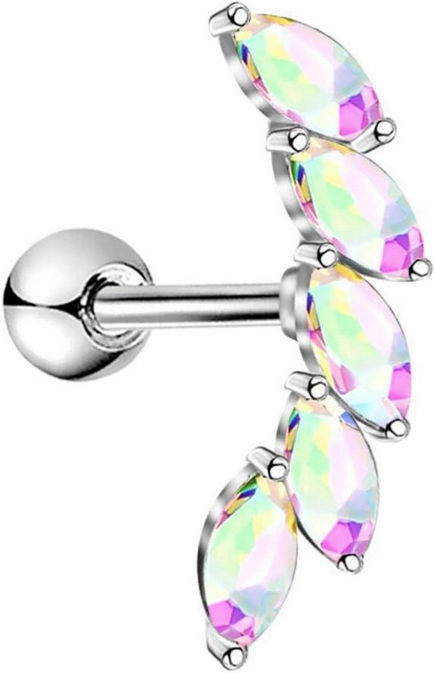 OUFER Piercing-Set 16G Knorpel Helix Piercings Silber CZ Edelstahl Tragus Conch Schmuck von OUFER