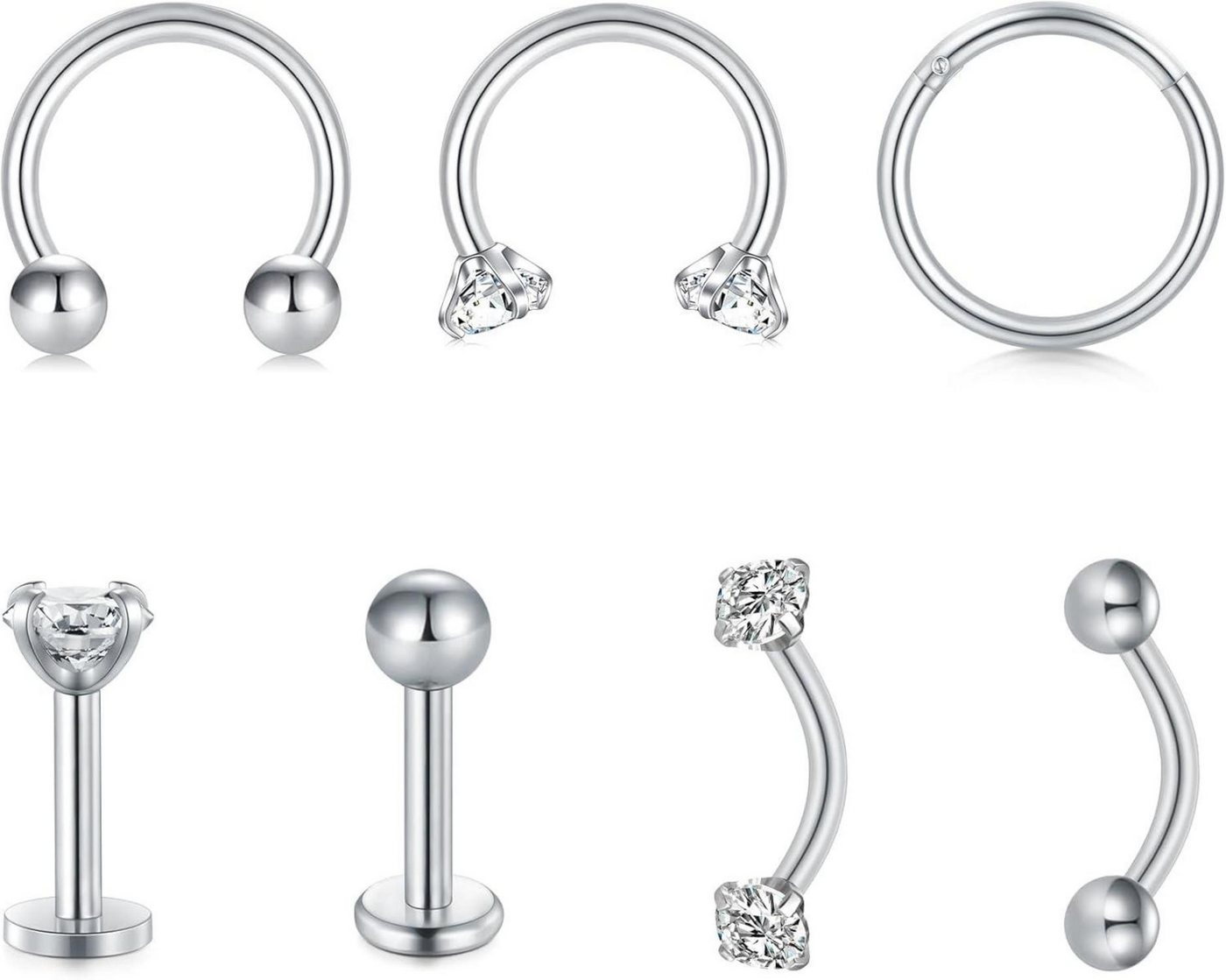 Briana Williams Piercing-Set 16G Lippenpiercing Stecker Edelstahl Hufeisen Septum Tragus Helix Briana Williams Piercing-Set 16G Lippenpiercing Stecker Edelstahl Hufeisen Septum Tragus Helix von Briana Williams