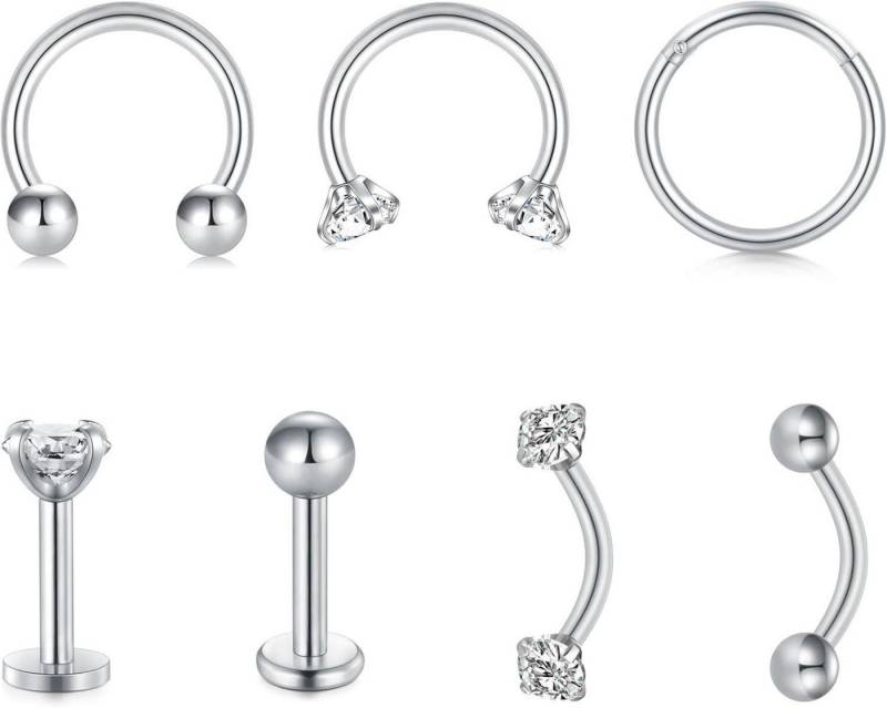 Briana Williams Piercing-Set 16G Lippenpiercing Stecker Edelstahl Hufeisen Septum Tragus Helix von Briana Williams