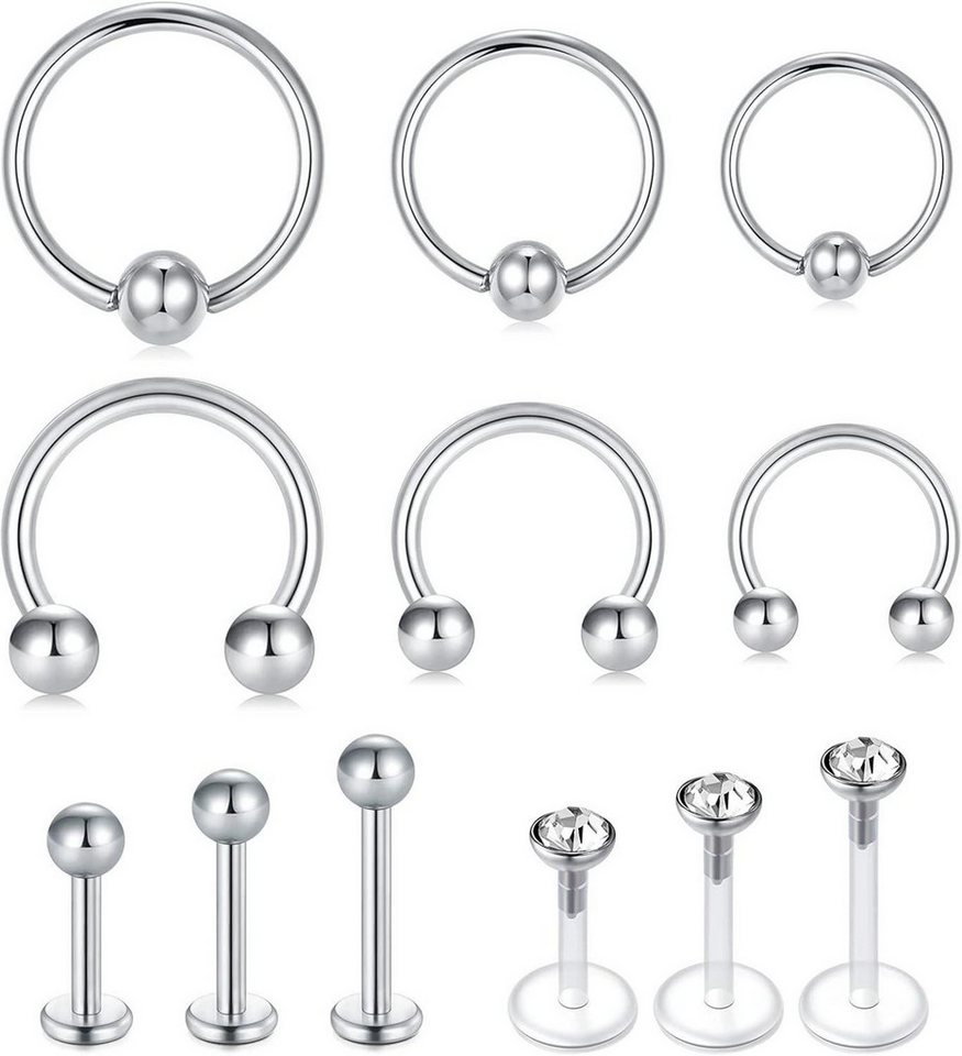 Briana Williams Piercing-Set 16G Lippenpiercing Stecker Labret Stud Edelstahl Hufeisen Septum Ring Briana Williams Piercing-Set 16G Lippenpiercing Stecker Labret Stud Edelstahl Hufeisen Septum Ring von Briana Williams