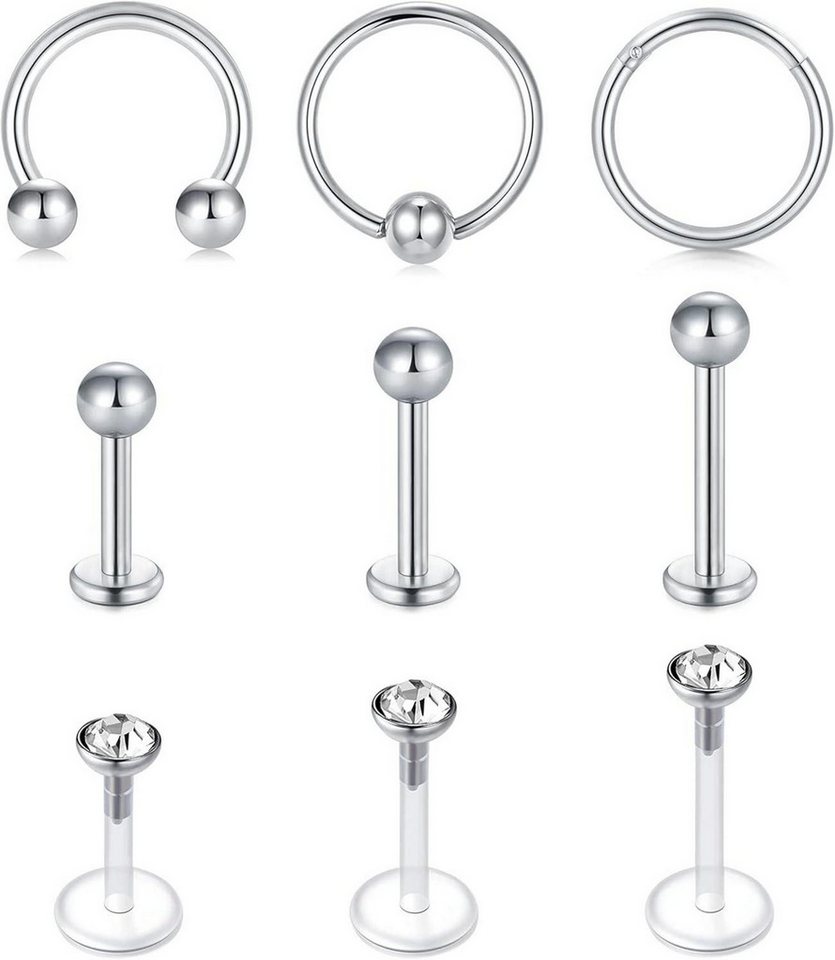 Briana Williams Piercing-Set 16G Lippenpiercing Stecker Labret Stud Edelstahl Hufeisen Septum Briana Williams Piercing-Set 16G Lippenpiercing Stecker Labret Stud Edelstahl Hufeisen Septum von Briana Williams