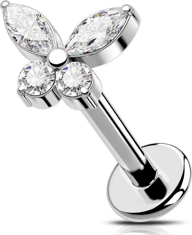 OUFER Piercing-Set 16G Schmetterlin Knorpel Ohrpiercing Titan G23 Helix Ohrringe CZ von OUFER