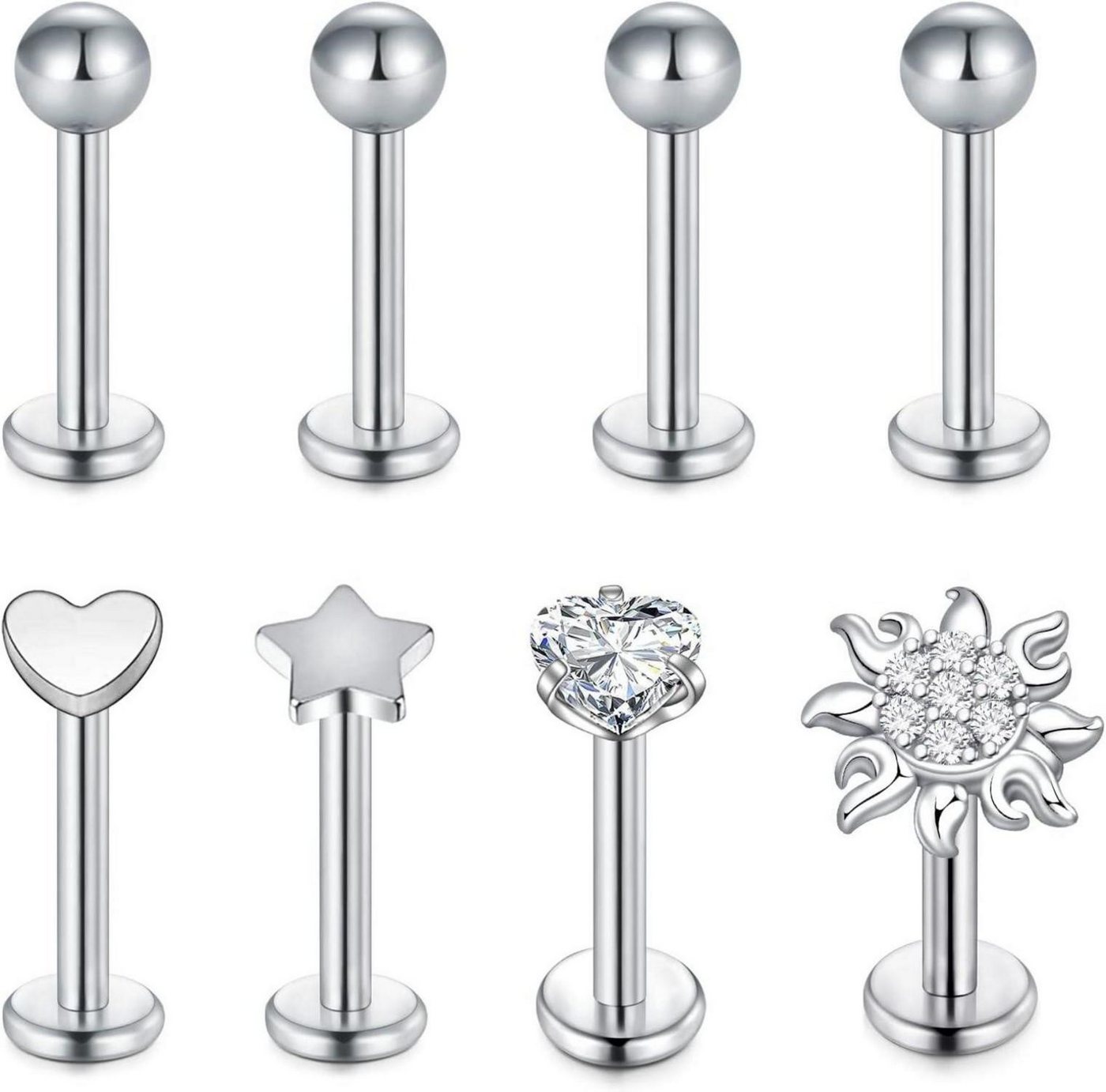 Mayhoop Piercing-Set 16G Tragus Helix Knorpel Piercing Chirurgenstahl Opal Marmor CZ Mayhoop Piercing-Set 16G Tragus Helix Knorpel Piercing Chirurgenstahl Opal Marmor CZ von Mayhoop