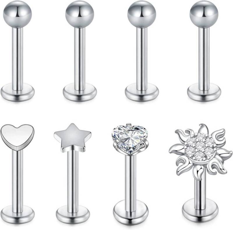 Mayhoop Piercing-Set 16G Tragus Helix Knorpel Piercing Chirurgenstahl Opal Marmor CZ von Mayhoop