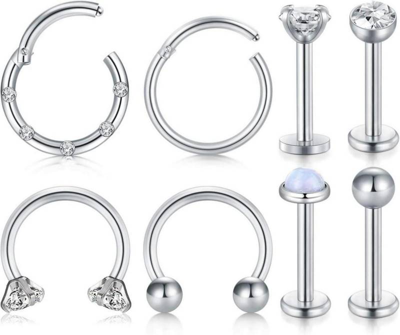 LAURITAMI Piercing-Set 16G Tragus Helix Piercings Ohrringe Edelstahl Rook Daith Piercing von LAURITAMI
