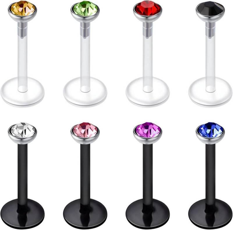 Mayhoop Piercing-Set 16G Transparente Helix Tragus Piercing Ohrstecker 6mm Acryl von Mayhoop