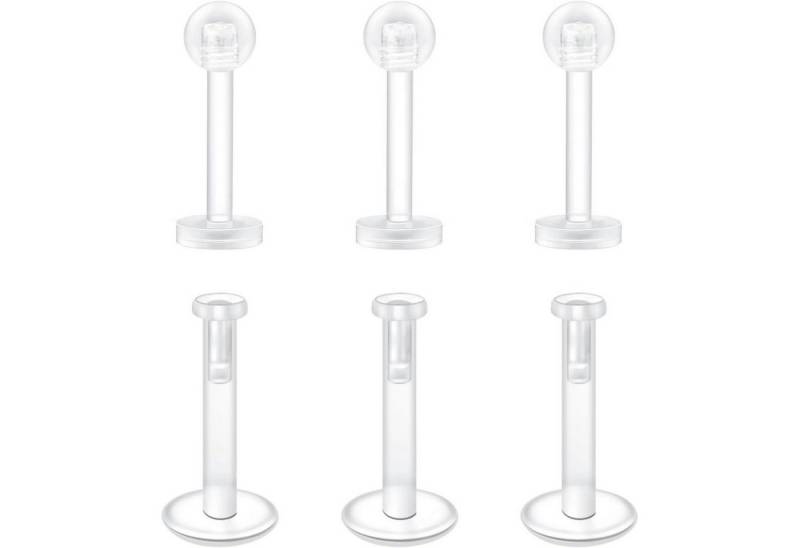 Mayhoop Piercing-Set 16G klar Flexible Acryl Tragus Helix Piercing Ohrstecker 6mm von Mayhoop