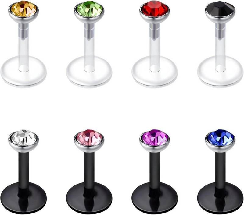 Mayhoop Piercing-Set 16G klare flexible Acryl Tragus Helix Ohrstecker 6mm Piercing von Mayhoop