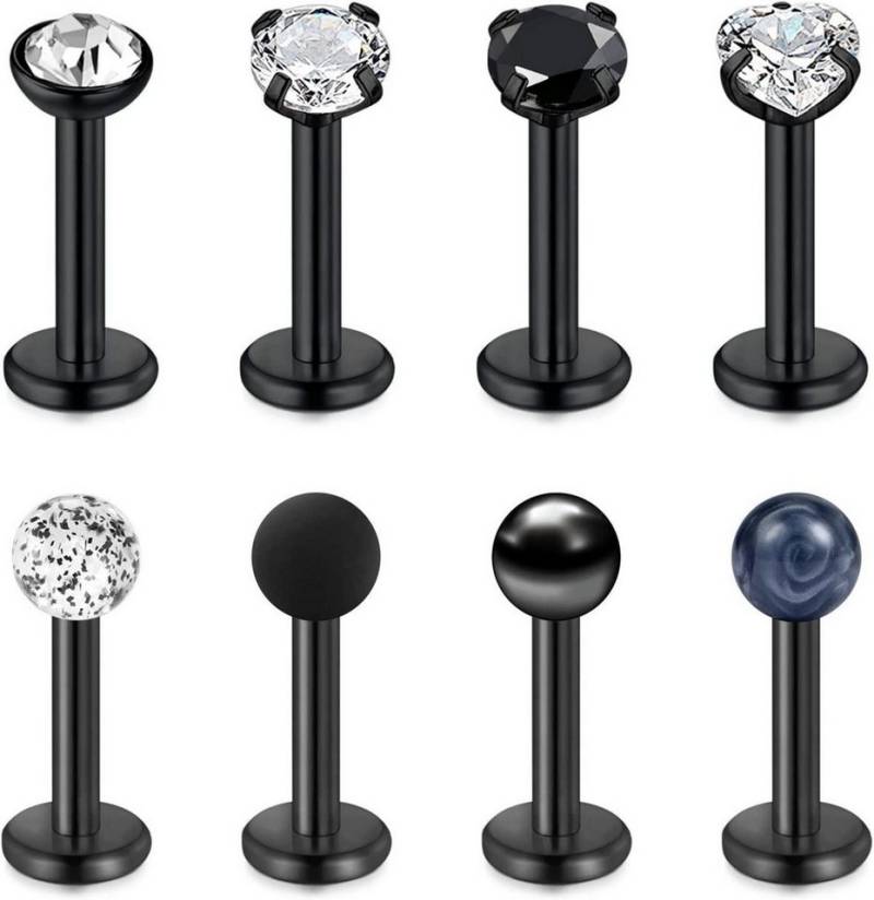 LAURITAMI Piercing-Set 18stk Lippenpiercing Labret Stecker Chirurgenstahl 16G Piercing Set von LAURITAMI